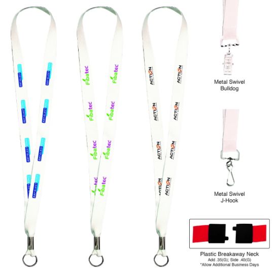 Picture of White Lanyard with Full Color Imprint